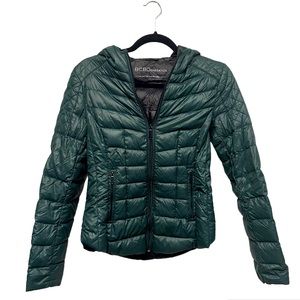 BCBGeneration puffer jacket - XS Dark Green ultra lightweight packable down